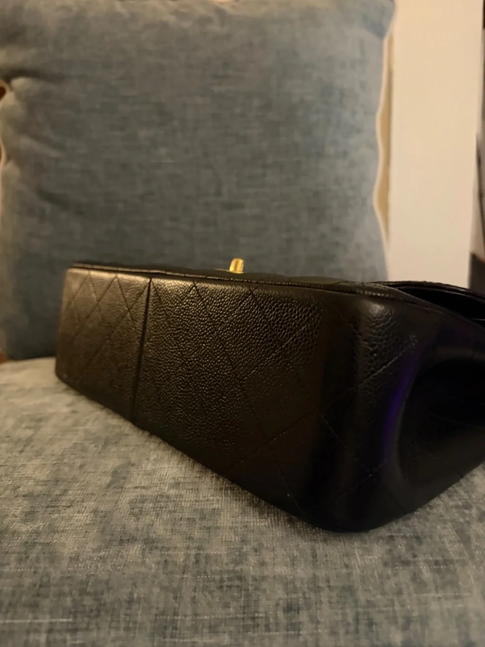 Chanel classic jumbo double flap black caviar handbag